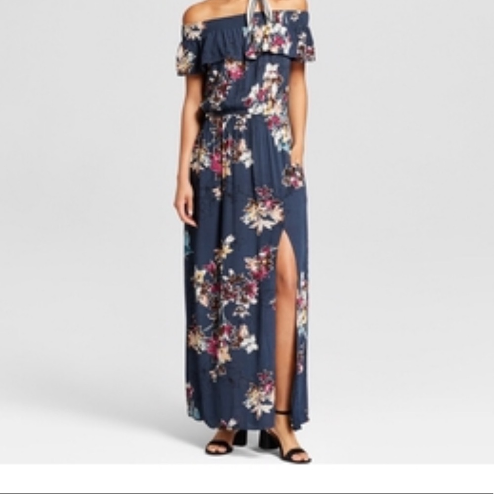 Navy Floral Maxi Dress